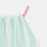 Robe en popeline rayée à bretelles rose Fille