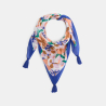 Foulard carré imprimé fleuri bleu Fille