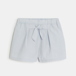 Short brodé uni gris Fille