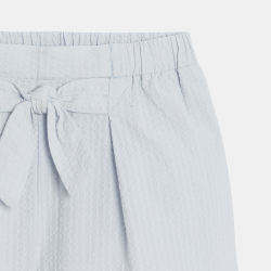 Short brodé uni gris Fille