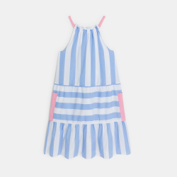 Robe en popeline rayée à...