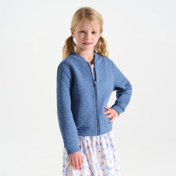 Gilet matelassé cœur bleu Fille