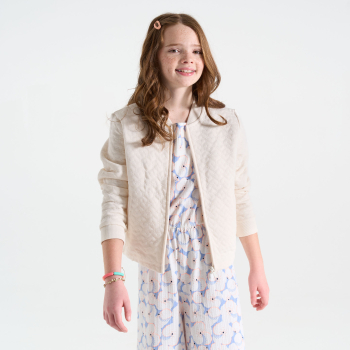 Gilet matelassé cœur blanc Fille