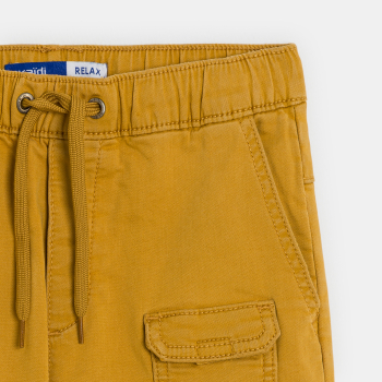 Bermuda cargo en toile jaune curry Garçon