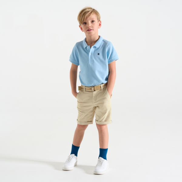 Bermuda chino ceinturé beige Garçon