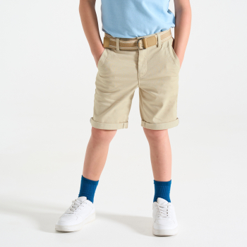 Bermuda chino ceinturé beige Garçon