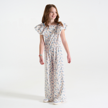Combinaison-pantalon imprimée bleu ciel Fille