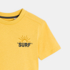 T-shirt manches courtes à message devant et dos jaune Garçon