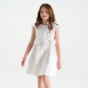Robe chic uni fleurs en détail blanc Fille