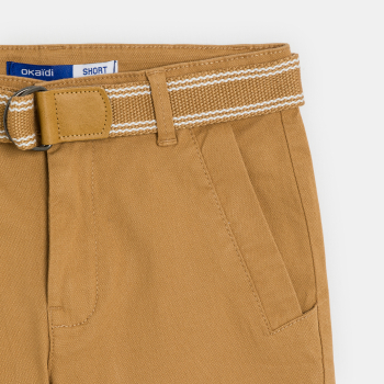 Bermuda chino ceinturé marron Garçon