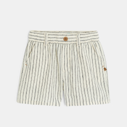 Short esprit lin rayé blanc...