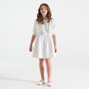 Boléro en tricot écru Fille