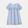 Robe volantée imprimée bleu Fille