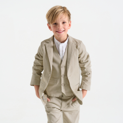 Veste de costume unie beige Garçon