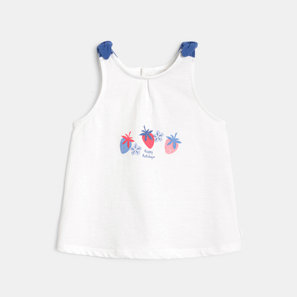 Débardeur à nœuds papillons bleu bébé fille