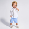 Chemise liquette coton fantaisie blanc bébé garçon
