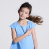 Robe chic unie nœud épaule bleu Fille