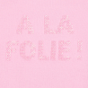T-shirt manches longues message sequins rose Fille