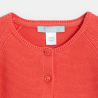 Gilet tricot à revers rose bébé fille