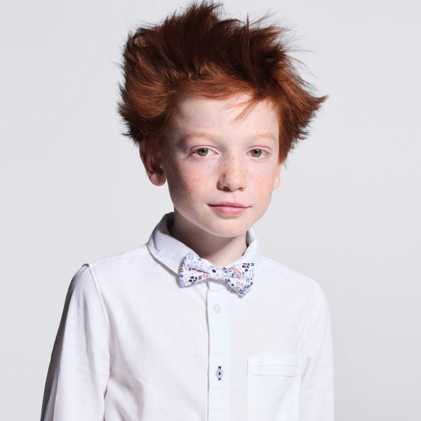 Chemise unie en lin blanche garçon