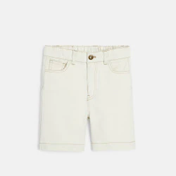 Short en toile sergé blanc Garçon