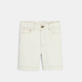 Short en toile sergé blanc Garçon