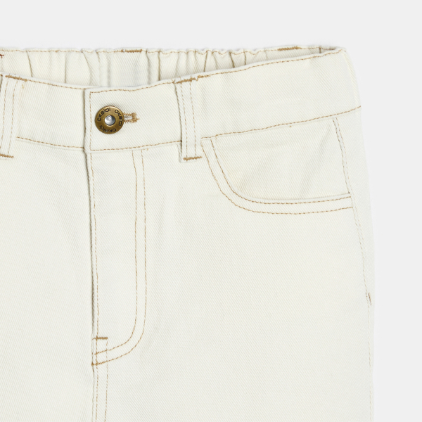 Short en toile sergé blanc Garçon