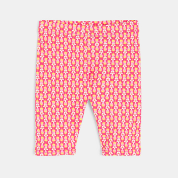 Corsaire imprimé fruits et fleurs rose bébé fille