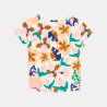T-shirt manches courtes fleuri multicolore Fille