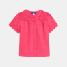 Chemisier manches courtes uni rose Fille