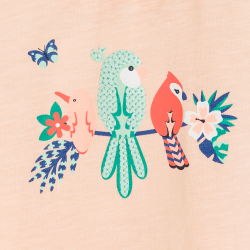T-shirt col volanté patch...