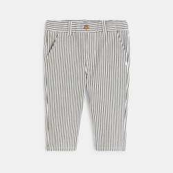 Pantalon droit rayé vert bébé garçon