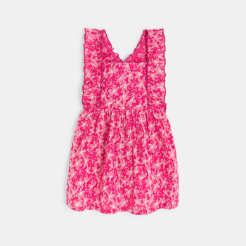 Robe fleurie et t-shirt rose bébé fille