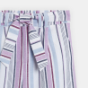 Pantalon large rayé mauve Fille