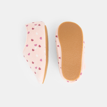 Chaussons cœurs rose bébé fille