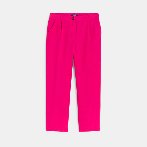Pantalon de tailleur à pinces rose Fille