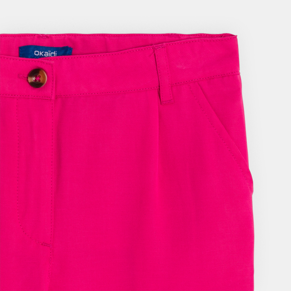 Pantalon de tailleur à pinces rose Fille