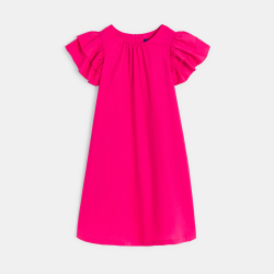 Robe unie à manches courtes...