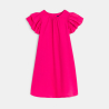 Robe unie à manches courtes volantées rose Fille