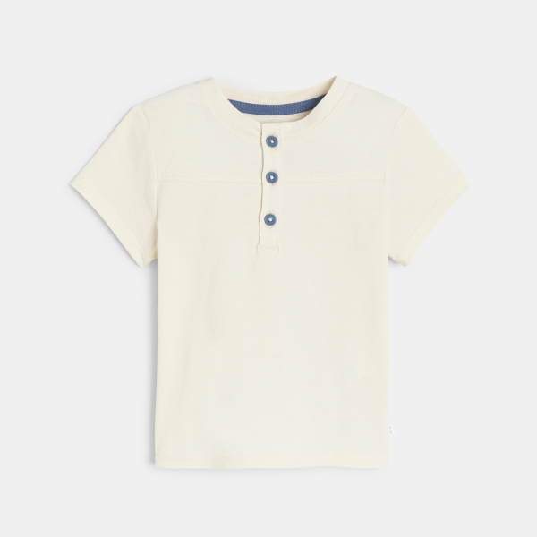 Bermuda à bretelles et t-shirt bleu bébé garçon