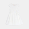 Robe chic uni fleurs en détail blanc Fille