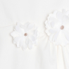 Robe chic uni fleurs en détail blanc Fille