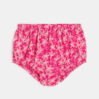 Robe fleurie et t-shirt rose bébé fille
