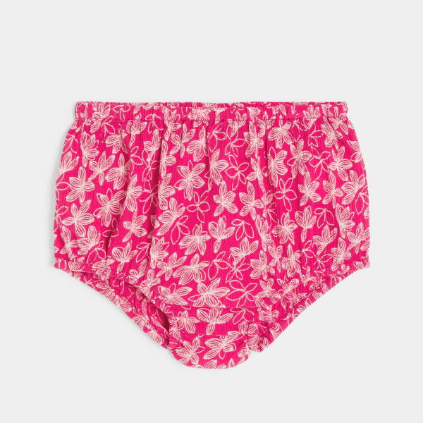 Robe fleurie et t-shirt rose bébé fille