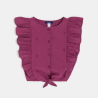 Blouse en broderie anglaise violet Fille