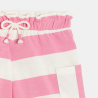 Short en jersey rayé rose Fille