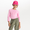 T-shirt manches longues message sequins rose Fille