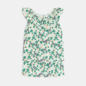 Pyjama-short imprimé vert Fille