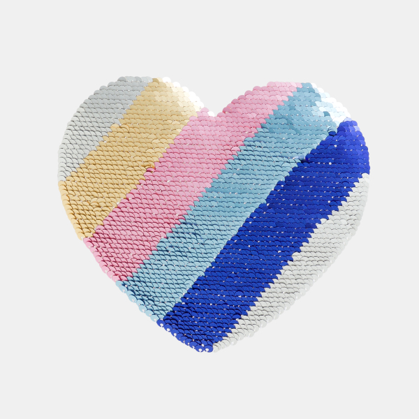 T-shirt manches courtes à sequins magiques cœur blanc Fille