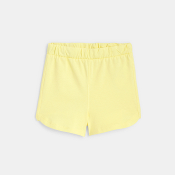 Débardeur ananas col élastiqué et short jaune bébé fille